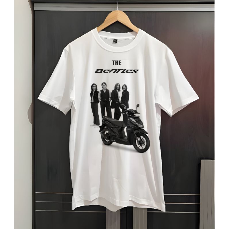 KAOS LUCU THE BEATLES MOTOR BEAT KAOS PLESETAN KAOS UNIK KAOS BAND KAOS LANGKA