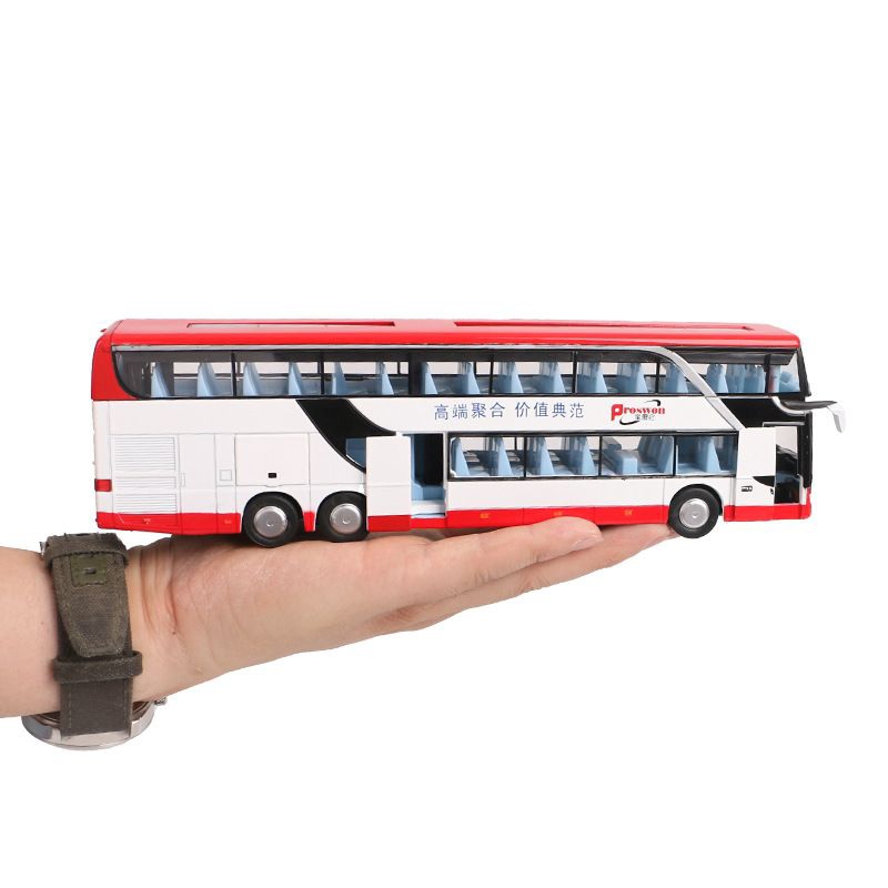 Diecast bus double decker putih