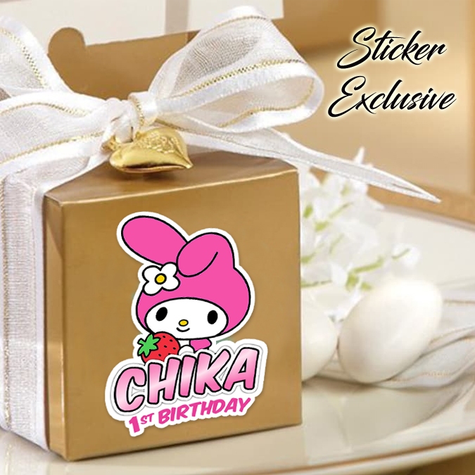 

50 STIKER / STICKER MY MELODY 2-2 UTK BAG / BENTO / SOUVENIR ULTAH ULANG TAHUN