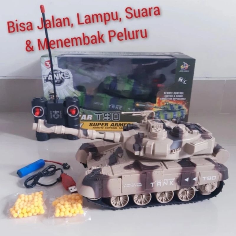 RC War Tank Bisa Nembak Remote Control - Mainan Mobil Militer Remot Kontrol Koleksi Anak Laki Cowok