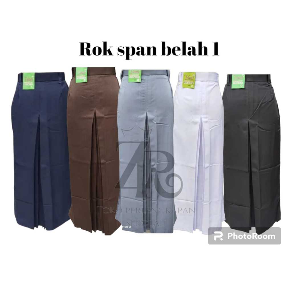 rok/maxi/bawahan span 1/belah tengah SMP/SMA bahan twiss licin