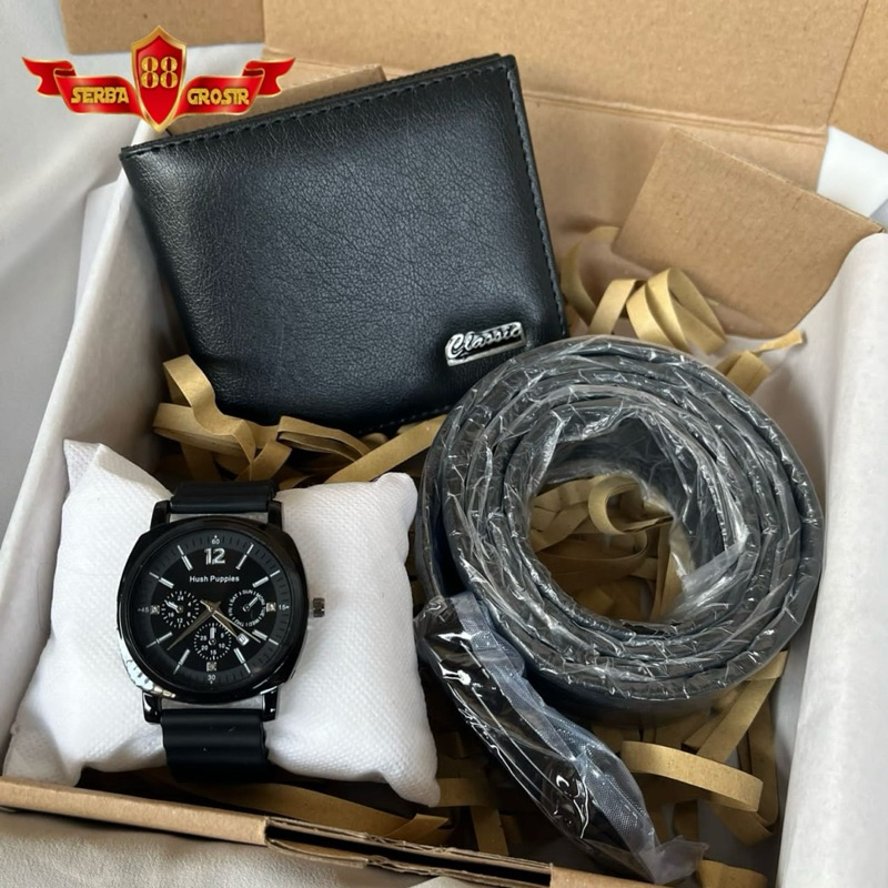 RB Jam Tangan Pria + Dompet + Ikat Pinggang Kado Ulang Tahun Anniversary Pernikahan Hampers Parcel
