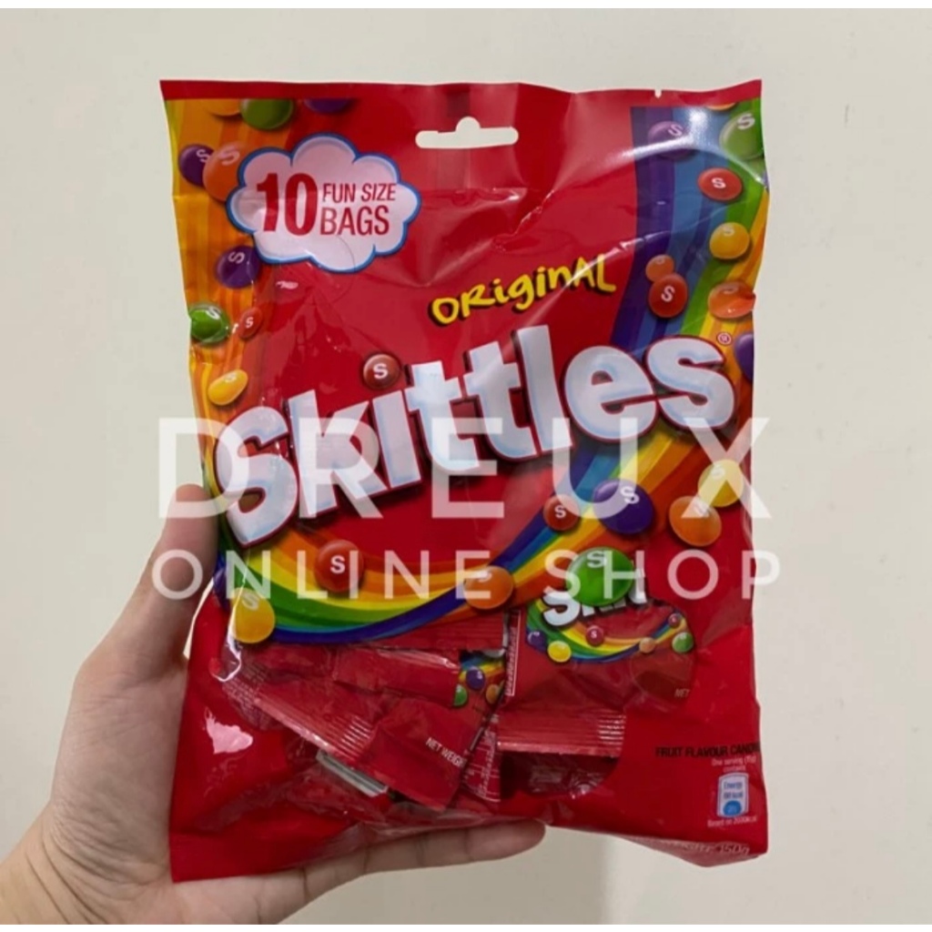 

[IMPORT] SKITTLES Fruit Flavour Candy 10 Fun Size Bags 150gr / Pack