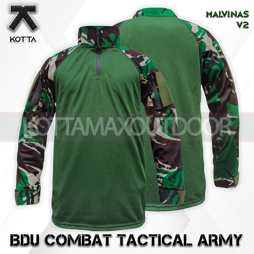 BAJU KAOS BDU TACTICAL COMBAT DRYFIT LORENG MALVINAS TNI LENGAN PANJANG UNISEX
