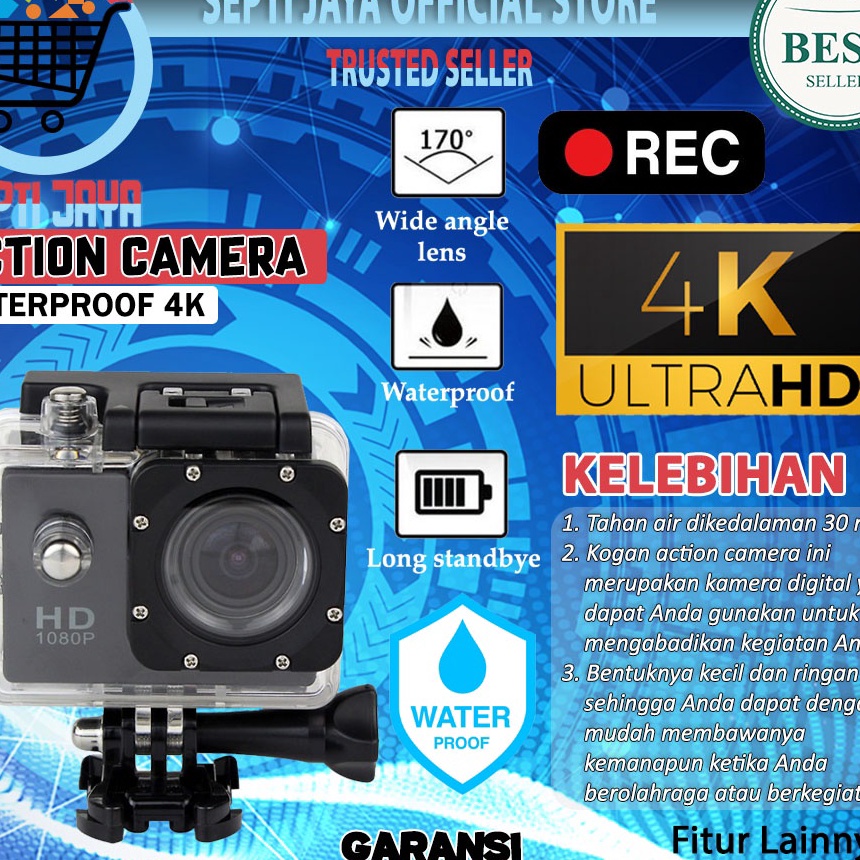 Diskon Super Kamera Sport Original 18 MP Ori Sportcam Camera Action Cam Resolusi 4K HD 18P Original 
