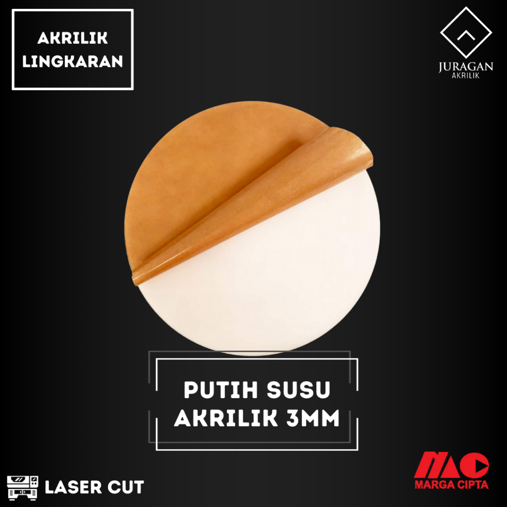 

Akrilik Marga Cipta Putih Susu Bulat / Lingkaran 3mm Rp38 / cm