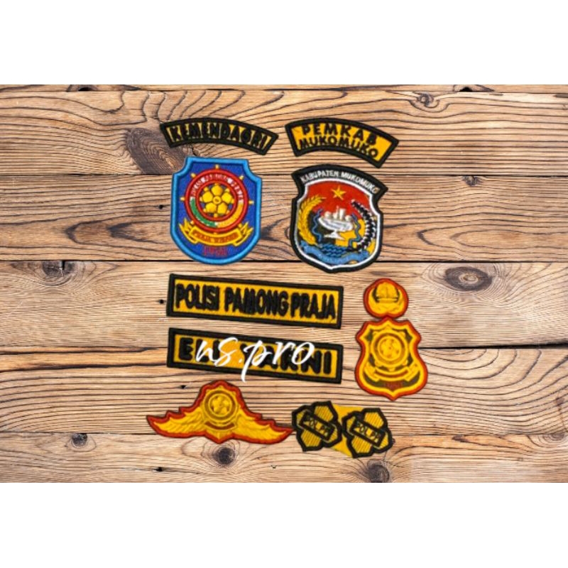 atribut pdh satpol pp bordir timbul