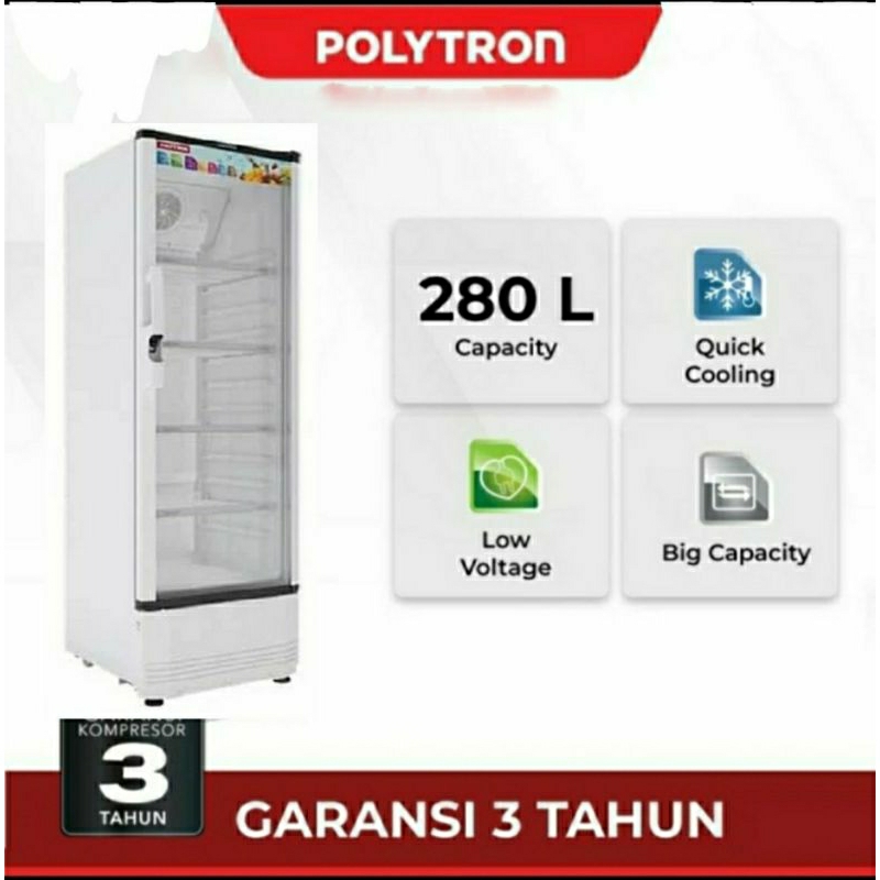 Polytron SCN 231L Showcase 280 L Display Cooler Chiller Pendingin Minuman Garansi Resmi SNI