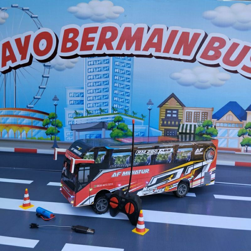 mainan bus Basuri remote control full telolet basuri