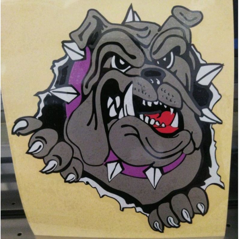 

sticker cutting buldog