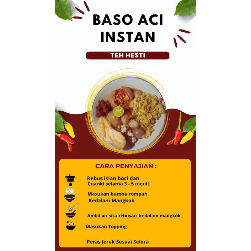 

Baso Aci Mie Instan Teh hesti / ayam suir / baso aci pedas / baso aci enak / baso aci murah / halal