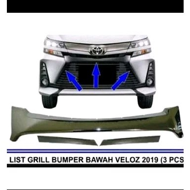 List Grill List Gril Depan Mobil Toyota Avanza Veloz Velos 2019 2020 2021 Chrome