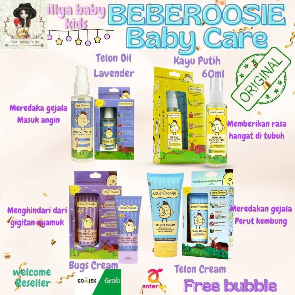 

HEBOH Bebe Rossie Bebe Roosie Telon Cream Bugs Repellent 6gr Kuning Ungu SprayBUGS REPELLENT KRIM MINYAK TELON Anti Nyamuk MINYAK KAYU PUTIH Spray Olive Oil NEW