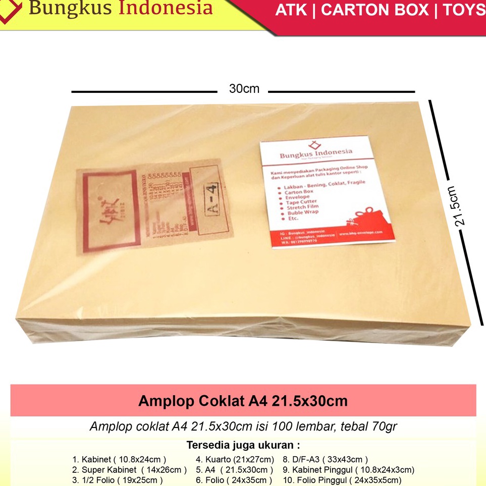 

Amplop Coklat A4