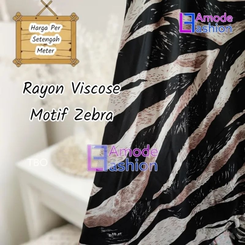 Kain Rayon Viscose Motif Zebra