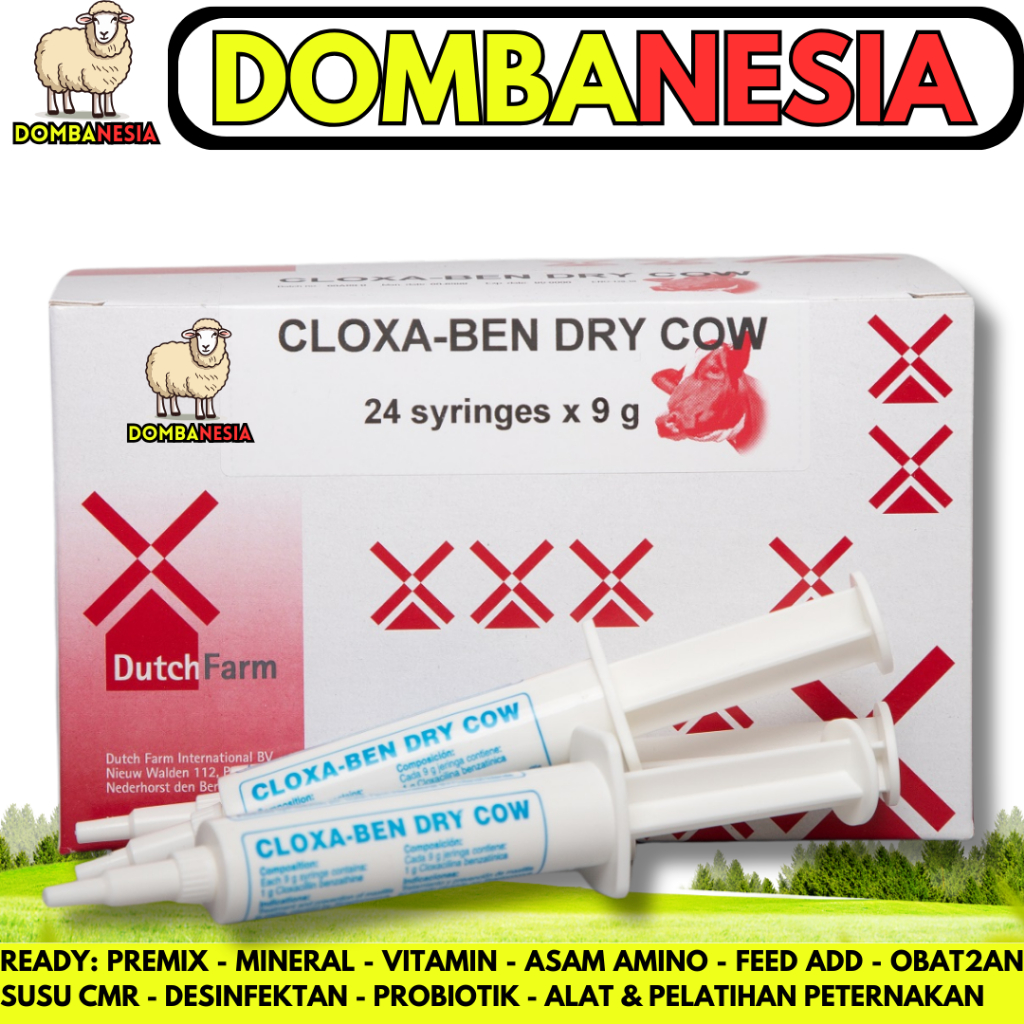 CLOXA BEN DRY COW 1 PCS - Obat Mastitis Ternak Sapi Kambing Domba Perah Masa (fase) Kering - MIRIP D
