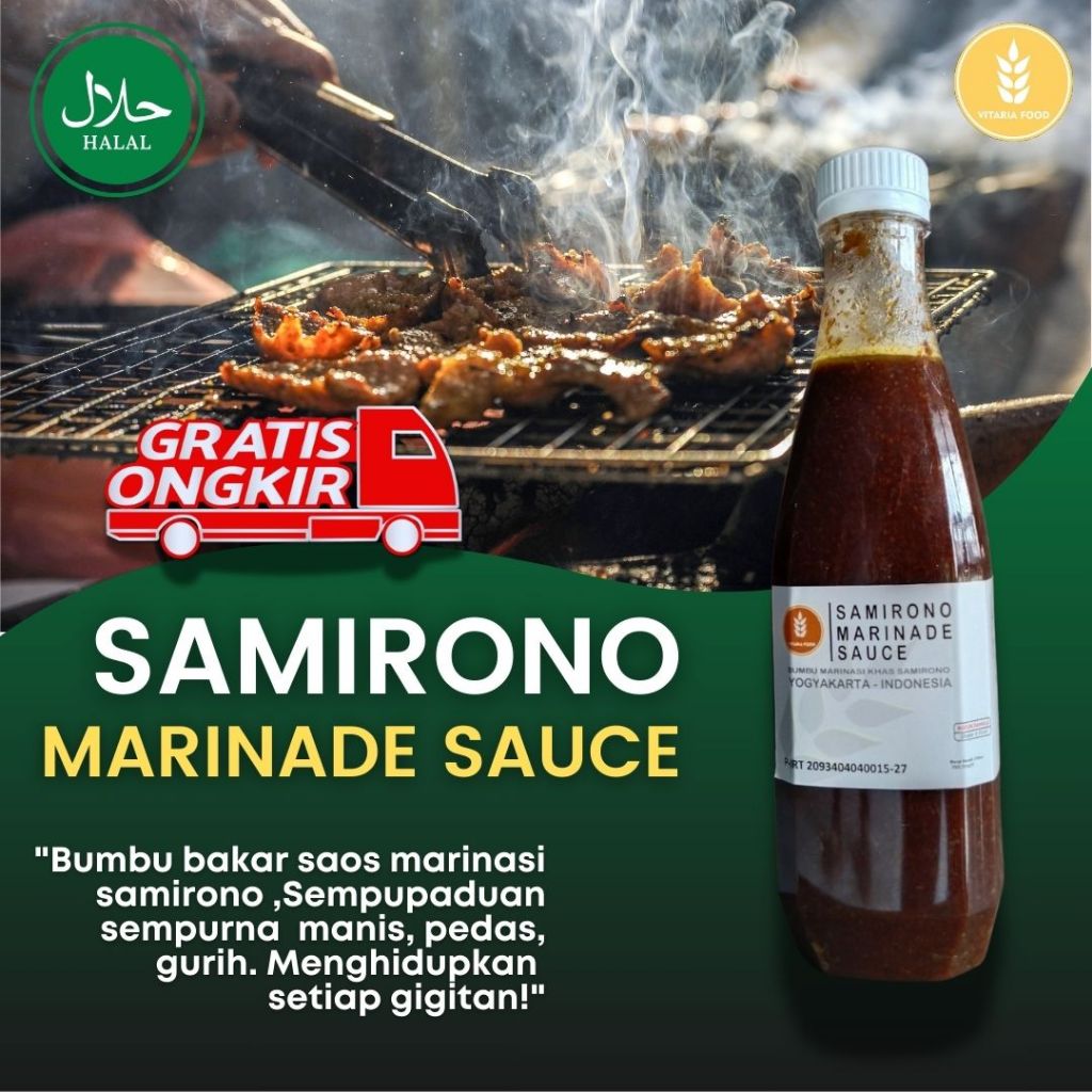 

Bumbu Bakar Sate Kambing Spesial/Marinasi Sate Taichan Autentik Asli Vitaria Food - Samirono 500ml