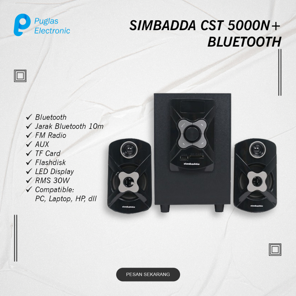 Speaker Simbadda CST 5000N+ Plus Bluetooth Wireless Speaker Aktif PC Komputer Laptop HP
