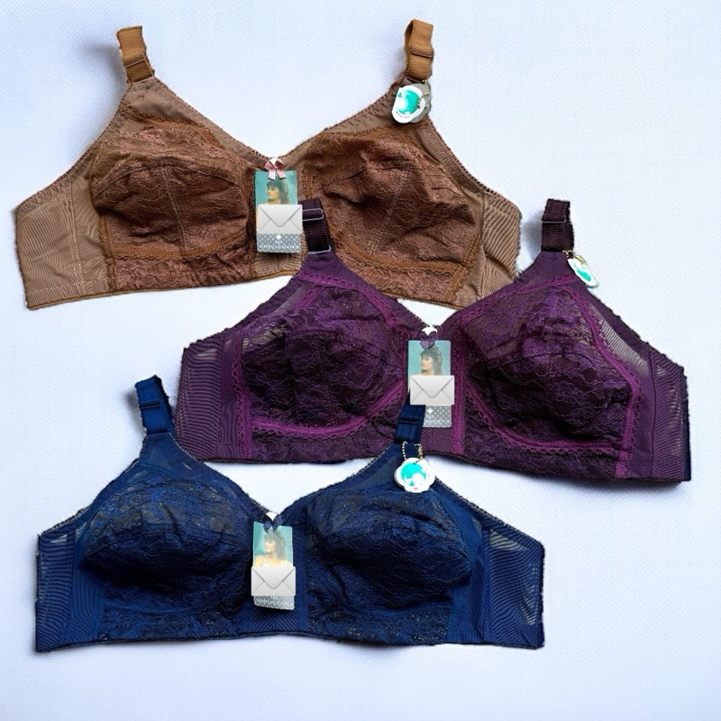 3 Pcs Beha Shireen Sister Bh tanpa Busa Tanpa Kawat Burkat Kaitan 3