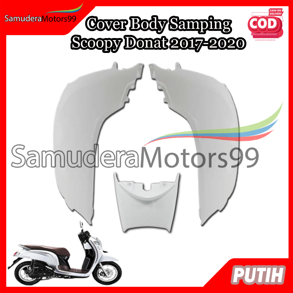 Cover Body Samping Kanan Kiri Scoopy FI New Esp 2017-2020 Putih