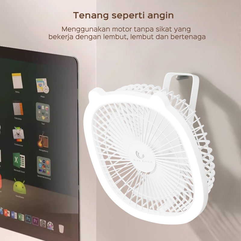 hot deals han river kipas angin portable with lampu led kipas angin mini