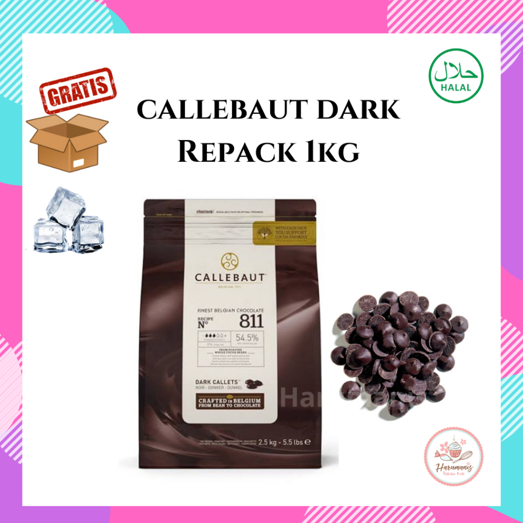 

Callebaut Dark Chocolate Couverture 811 54,5% Repack 1 Kg
