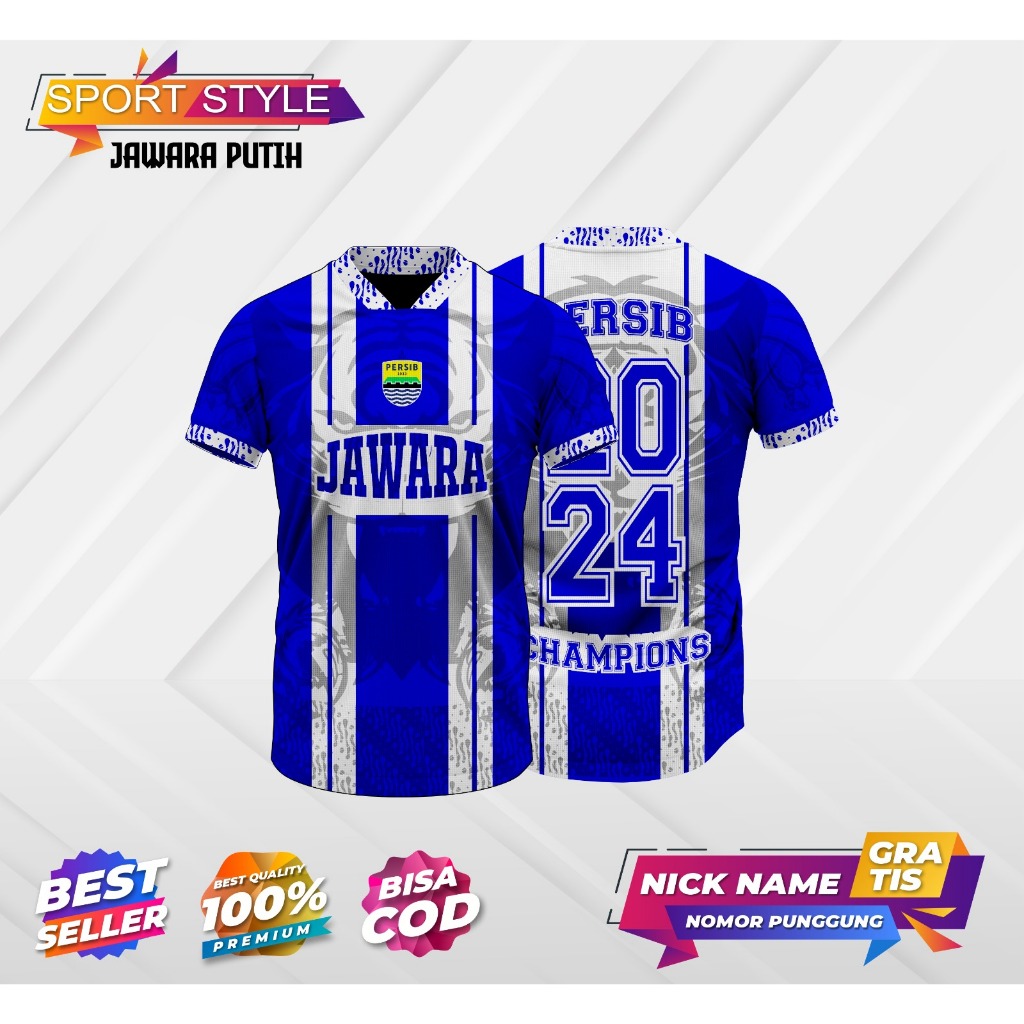 BAJU JERSEY PERSIB BANDUNG JAWARA WHITE SPECIAL EDITION BRI LIGA 1 2024 FULL PRINTING|BAJU JERSEY FA