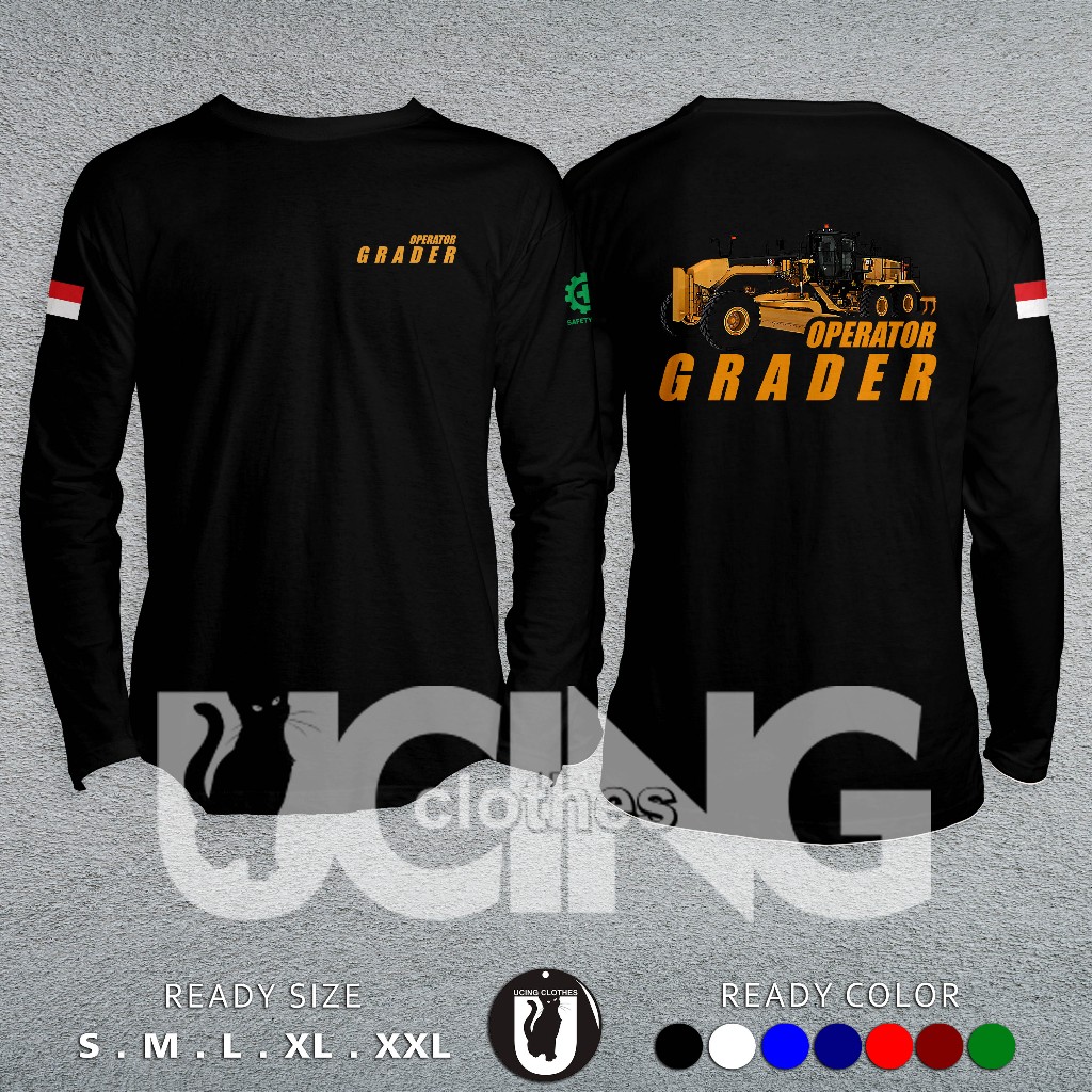 Kaos Baju Alat Berat Operator Grader Lengan Panjang Kaos Distro