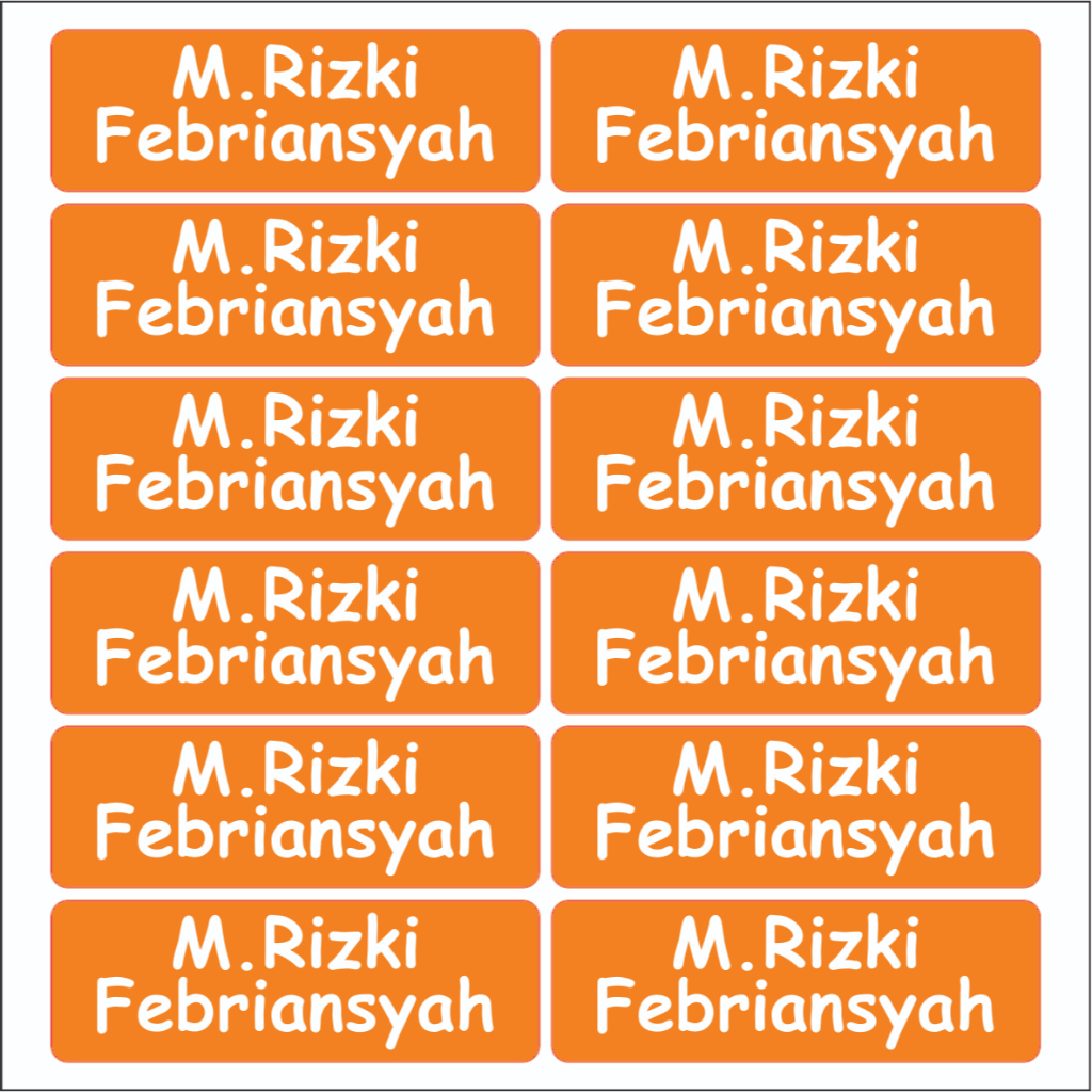 

Label Nama Vynil Orange Tahan Air
