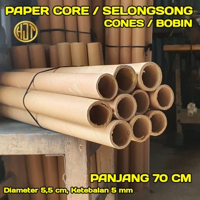 

SELONGSONG/ PAPER CORE/ CONES/ BOBIN KARDUS | 5,5 CM X 70 CM | ALAT PACKING