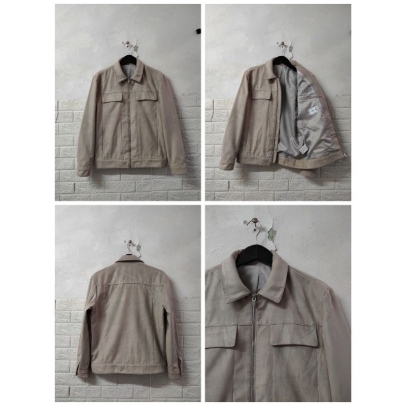 Jaket Casual bahan Suede Mind Bridge dan Bomber Zara man