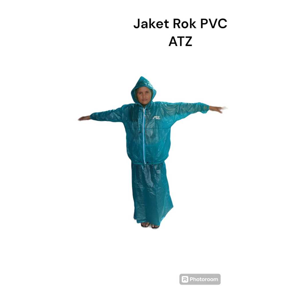 Jas Hujan ATZ Jaket Rok PVC / Mantel Rok Premium / Jas Hujan Cewek Bagus / Mantel Stelan Rok Bagus