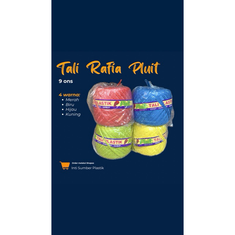 

Tali Plastik/Tali Rafia Merk Pluit 9 ons/ 900 GR Kuat, Panjang & Hemat