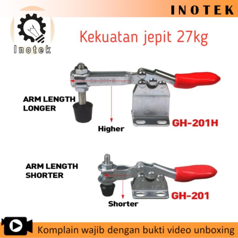 Loonagranit Klem Jepit 201 Toggle Clamp Horizontal 27Kg