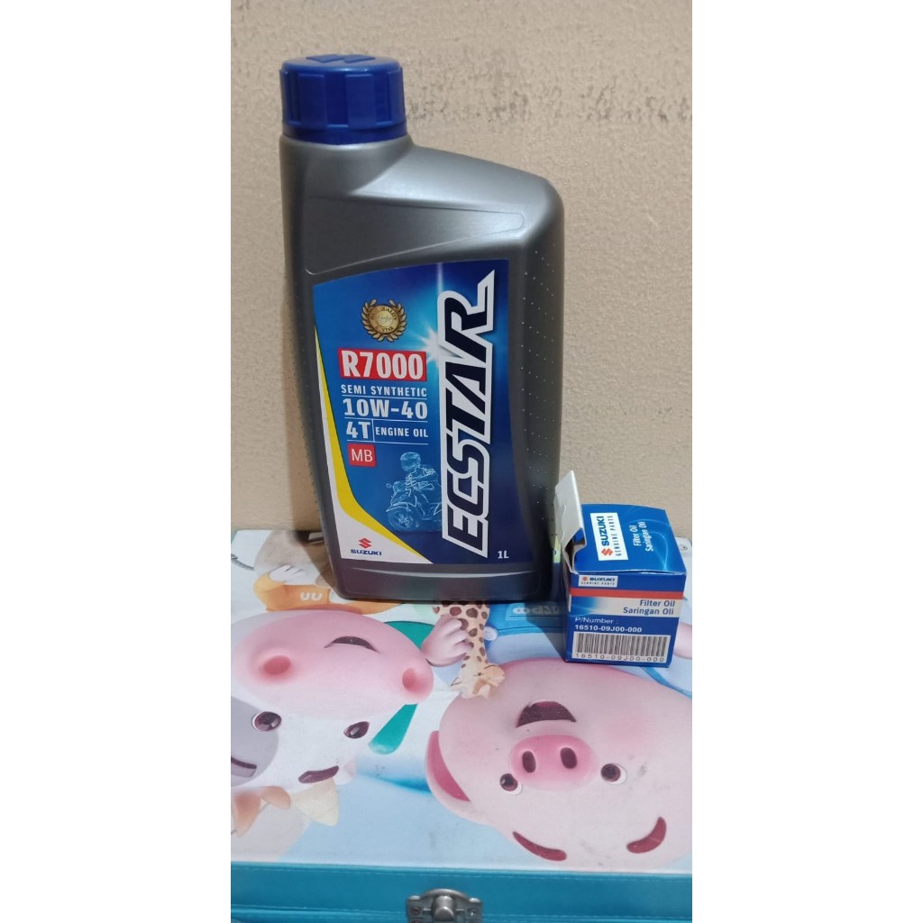 OLI ECSTAR R7000 10W-40 MA 1000ML PLUS FILTER OLI PNP SKYWAVE SKYDRIVE