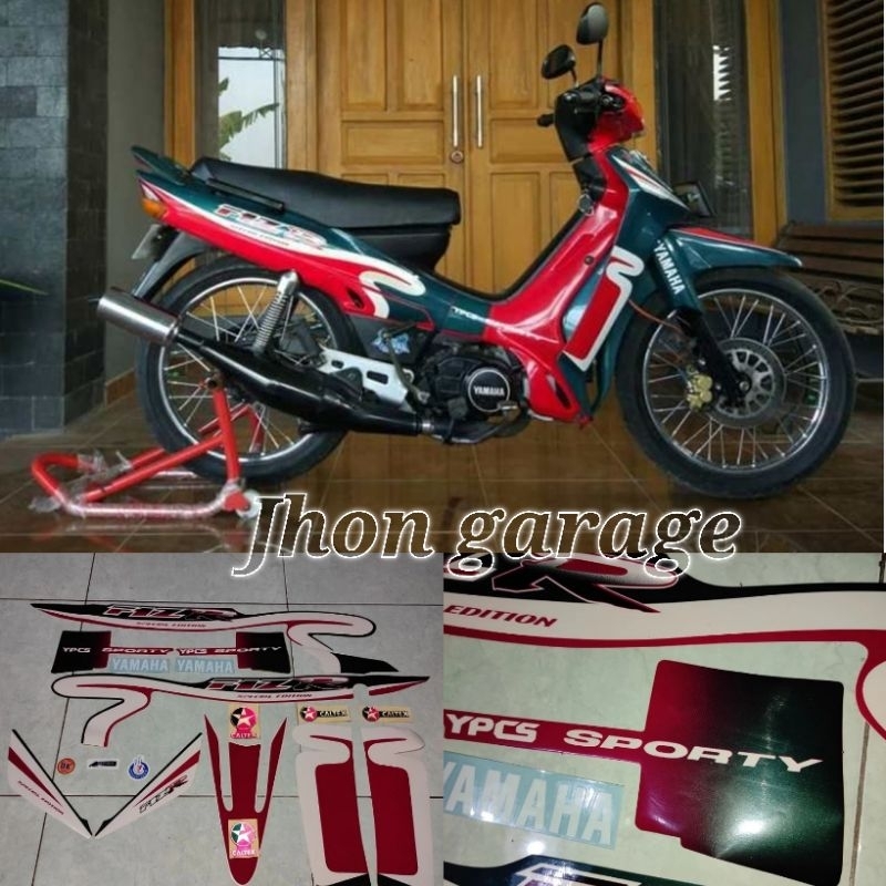 Lis stiker striping motor FIZ R Caltex warna merah hijau