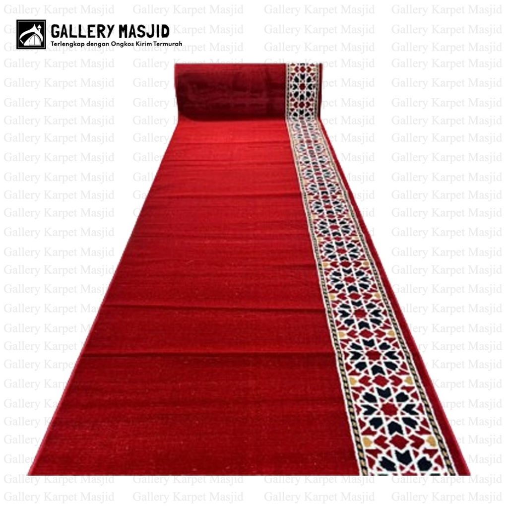 PT. GMI - Karpet Masjid Meteran Murah Gizem Lokal Tebal 10mm 1918-Merah Polos / Karpet Mushola Roll