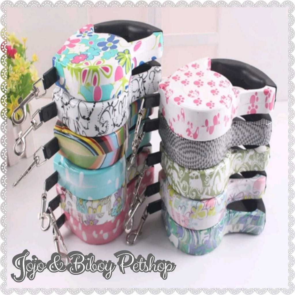 Tali Tuntun Hewan Anjing Kucing ABS Otomatis 5 Meter Retractable Dog Leash New Corak