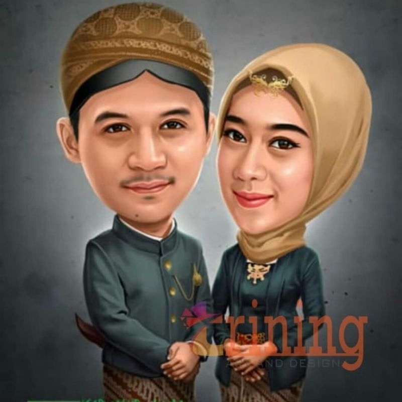 Edit foto karikatur foto pernikahan /wajah