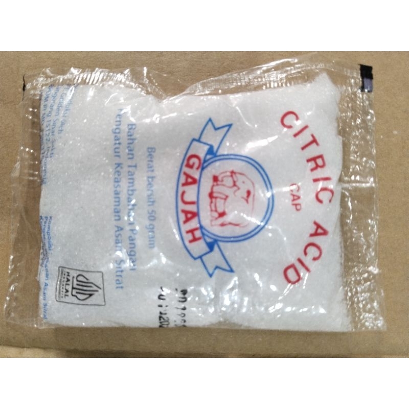 

citric acic cap gajah berat 50g dijual per 20pcs