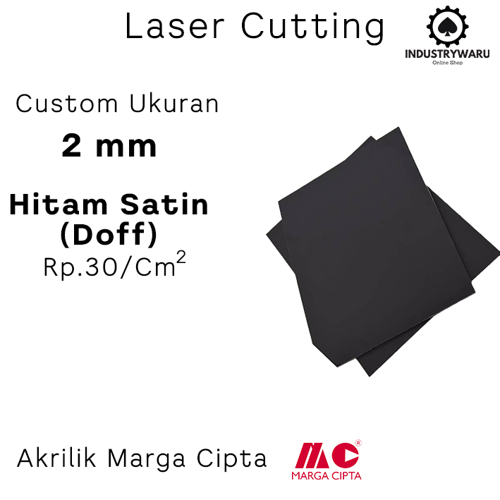 

Akrilik Custom Lembaran Tebal 2mm Hitam Doff LASER CUTTING