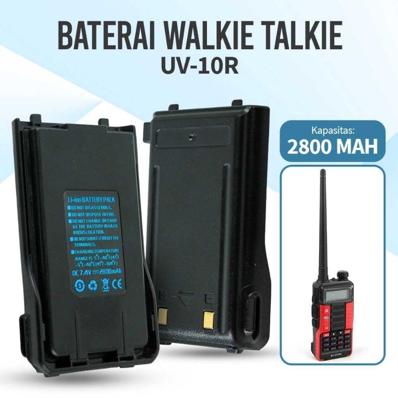 baterai ht 2800mah buat pofung UV10R baofeng TR818UV UV860 walkie talkie