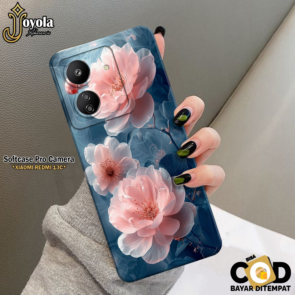 JOYOLA Case Xiaomi Redmi 13C 2023 Terbaru - Fahion Case Bunga - Softcase Xiaomi Redmi 13C - Pro Came