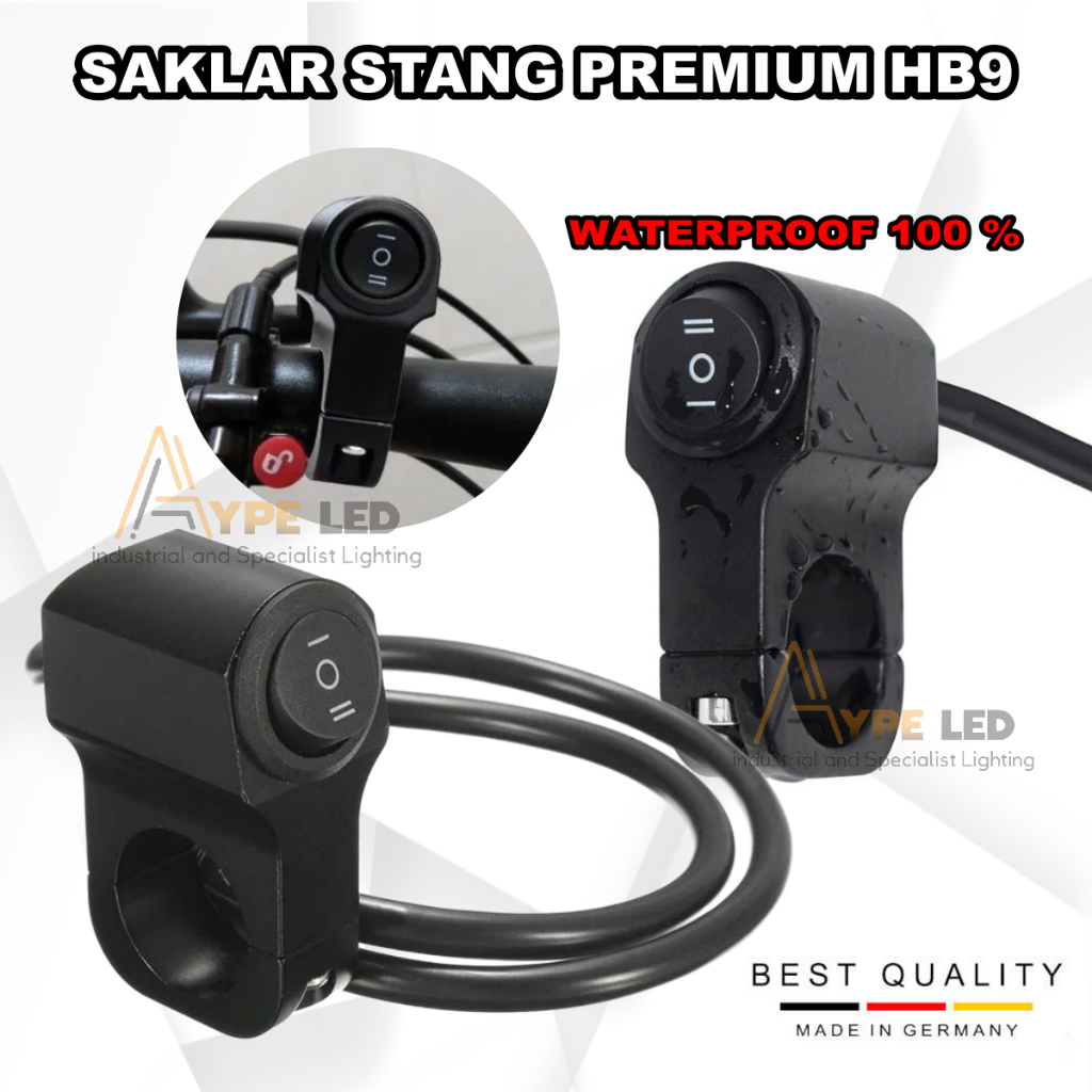 SAKLAR STANG LAMPU TEMBAK HB9 3 MODE 3 KABEL WATERPROOF SAKLAR STANG ON OFF ON ANTI AIR PREMIUM