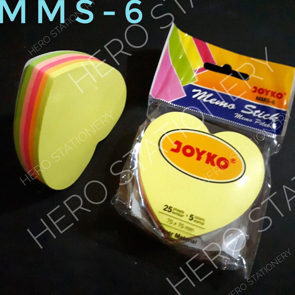 

Ready Stock Memo stick sticky note kes joyko love heart 5 warna MMS6