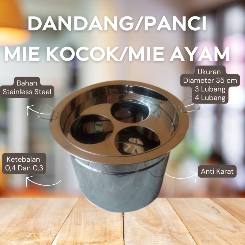 DANDANG/PANCI MIE KOCOK/MIE AYAM STAINLESS STEEL UKURAN 35