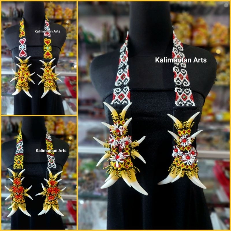 Syal Manik Taring khas Dayak Kalimantan