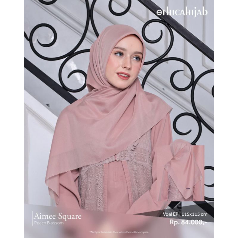 Ethica Hijab AIMEE SQUARE PEACH BLOSOM