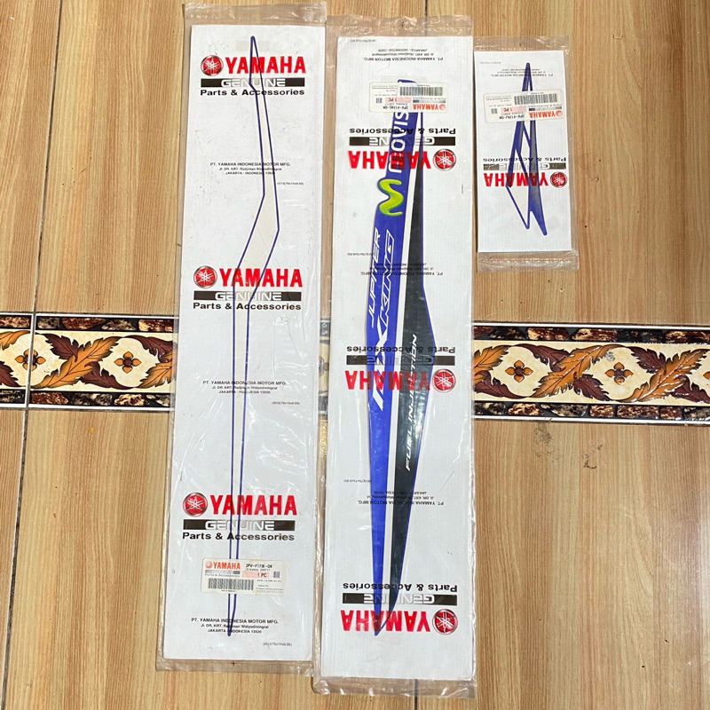 Striping Stiker Body belakang KIRI Yamaha jupiter mx king movistar 2016 biru original YGP