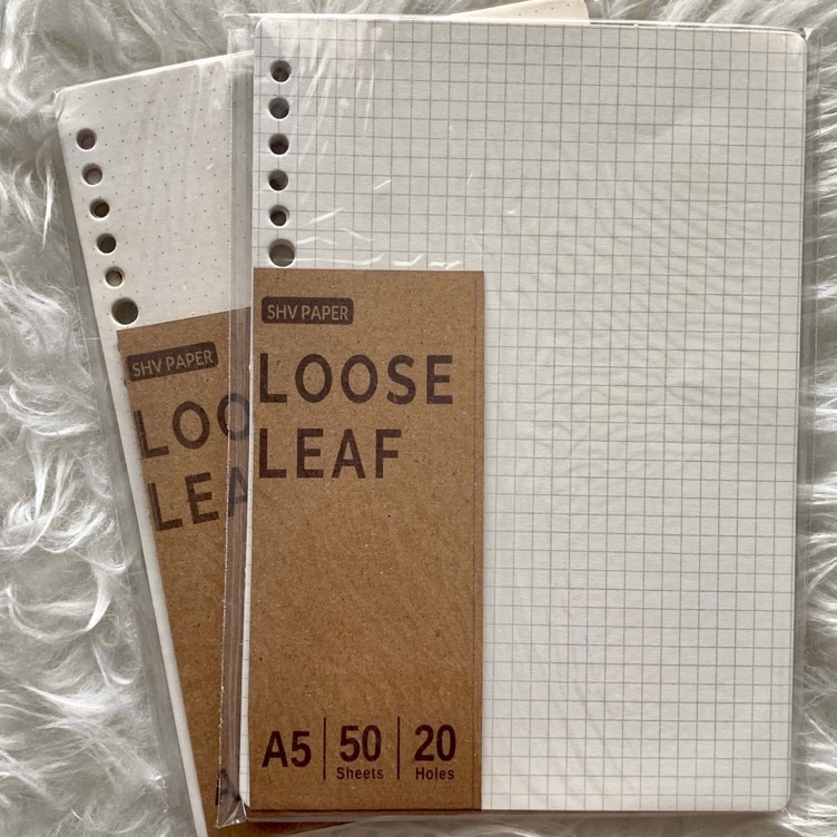 

SHV Loose Leaf A5 Broken White 1gsm Grid Dot Lined Kes isi refill binder titik kotak garis